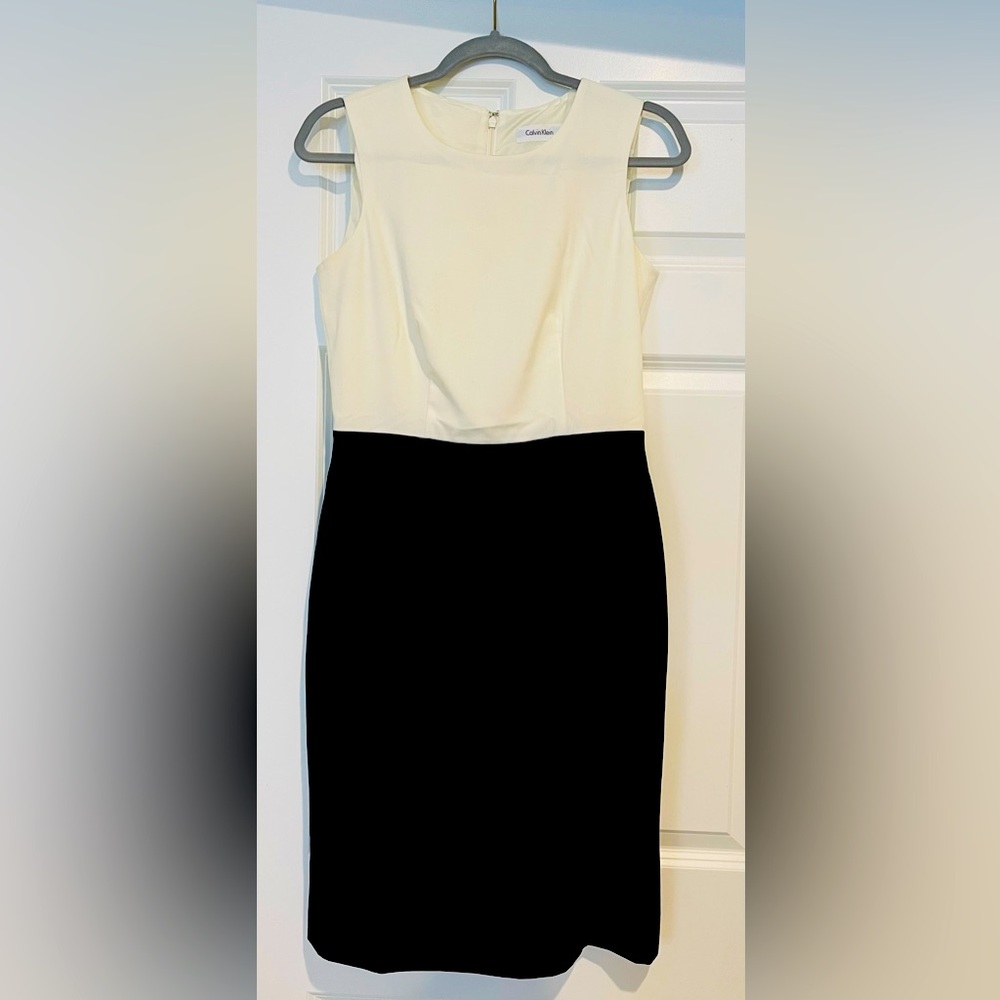 Calvin Klein Strapless Black and White Dress